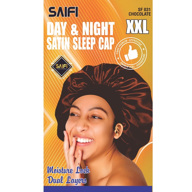 Day & Night Satin Sleep Cap XXL Chocolate