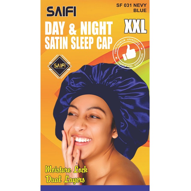 Day & Night Satin Sleep Cap XXL Nevy Blue