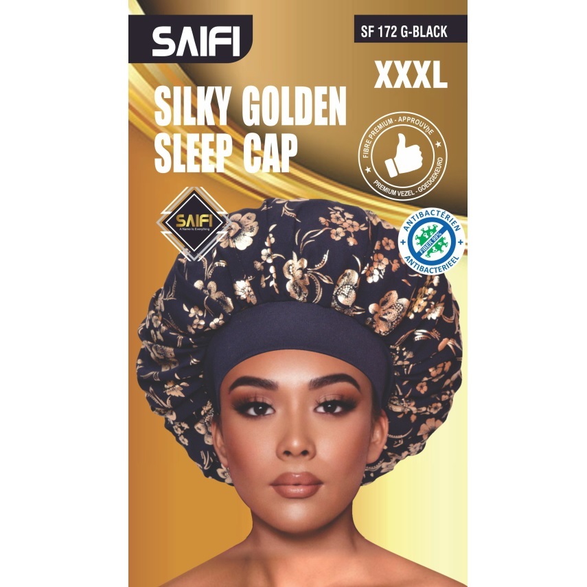Silky Golden Sleep Cap 172 Golden & Black