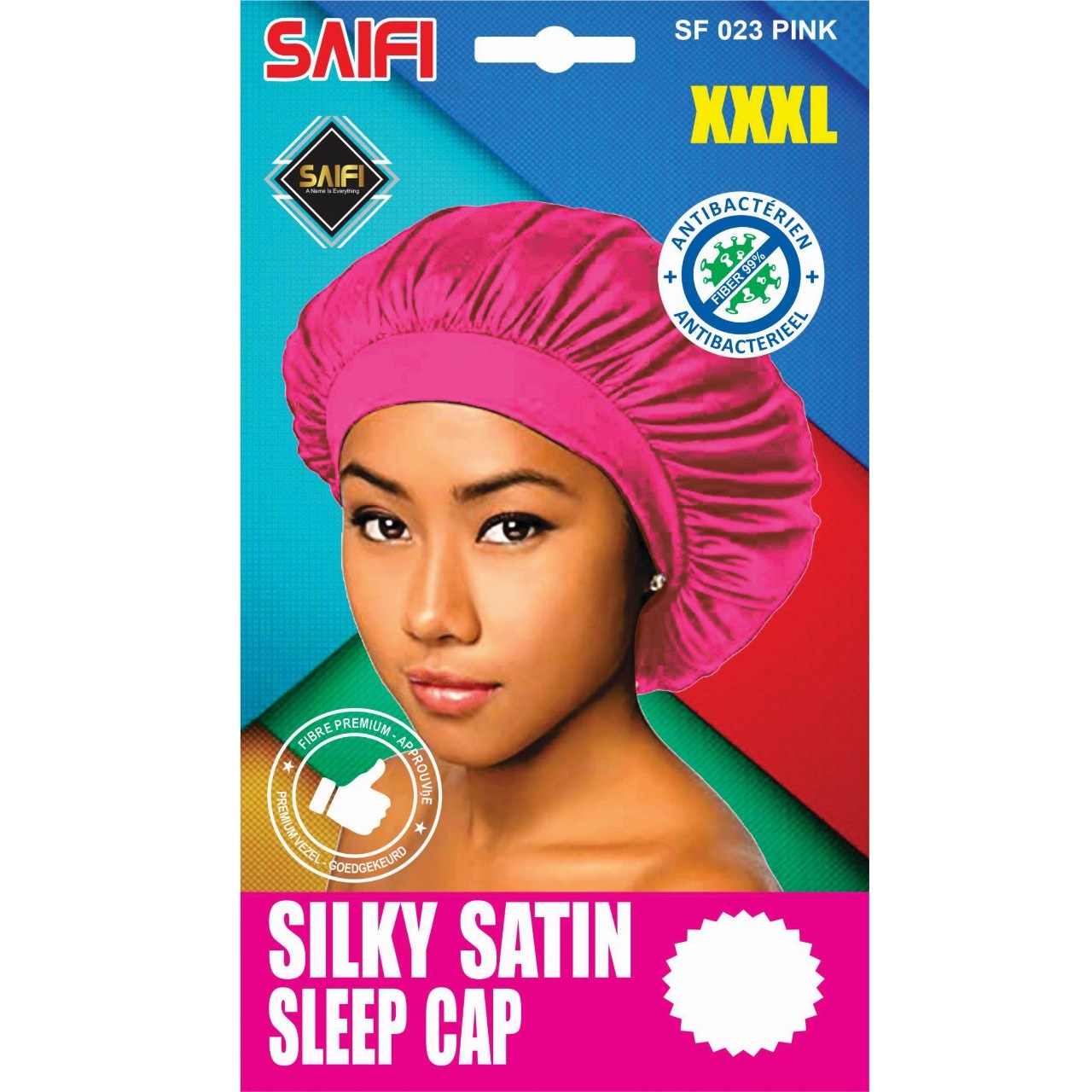 Silky Satin Sleep Cap Pink XXXL