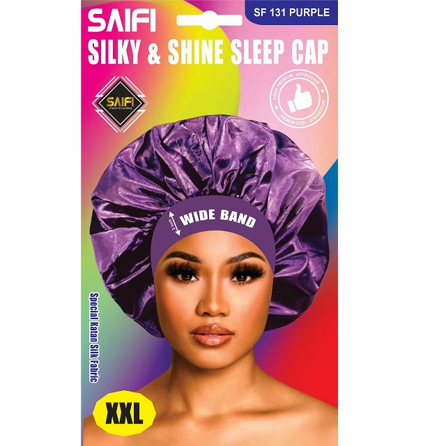 Silky Satin Sleep Cap 131 Purple