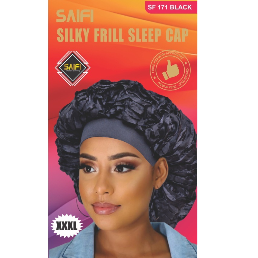 Silky Frill Sleep Cap 171 Black