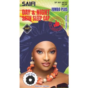 Day & Night Satin Sleep Cap Jumbo Plus Nevy Blue