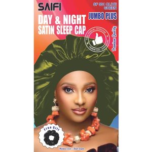 Day & Night Satin Sleep Cap Jumbo Plus Olive Green
