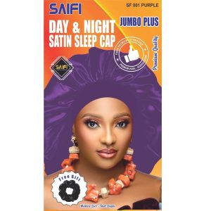 Day & Night Satin Sleep Cap Jumbo Plus Purple