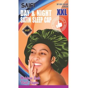 Day & Night Satin Sleep Cap XXL Olive Green