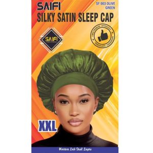 Silky Satin Sleep Cap SF014 Olive Green