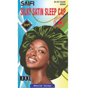 Silky Satin Sleep Cap SF047 Olive Green