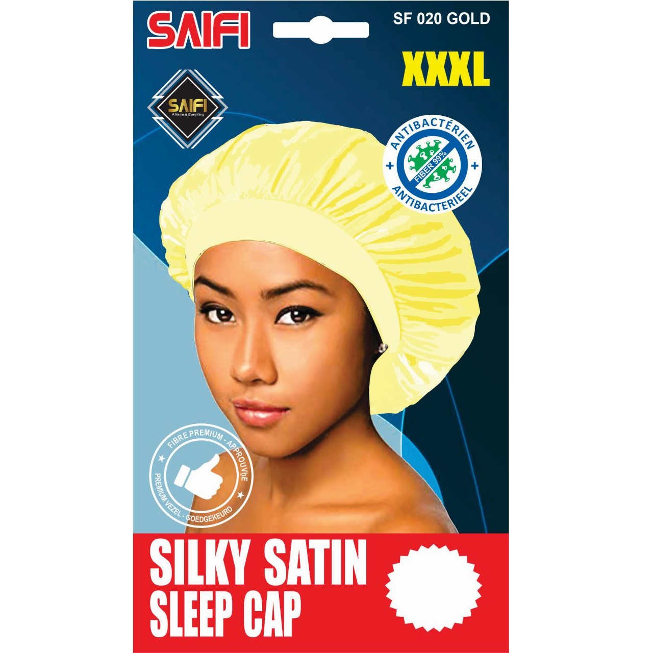 Silky Satin Sleep Cap Gold XXXL