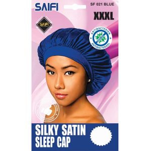Silky Satin Sleep Cap Blue XXXL