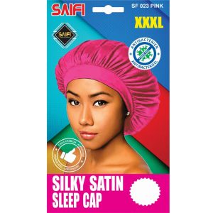 Silky Satin Sleep Cap Pink XXXL