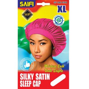 Silky Satin Sleep Cap Pink XL
