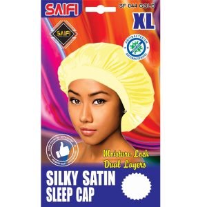 Silky Satin Sleep Cap Gold XL