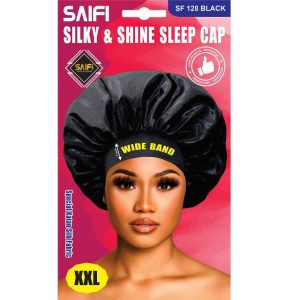 Silky Satin Sleep Cap 128 Black