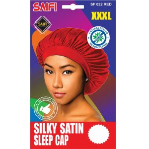 Silky Satin Sleep Cap Red XXXL