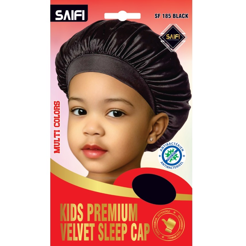 Kids Premium Velvet Sleep Cap 185 Black