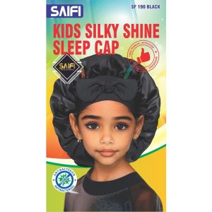 Kids Silky Shine Sleep Cap 190 Black