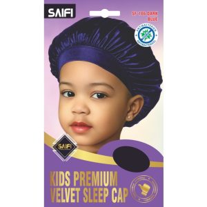 Kids Premium Velvet Sleep Cap 186 Dark Blue