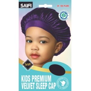 Kids Premium Velvet Sleep Cap 186 Plum