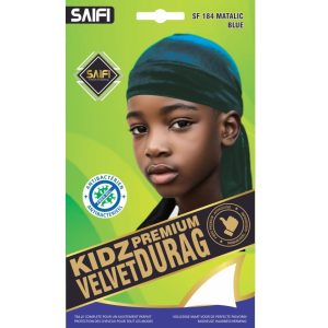 Kidz Premium Velvet Durag 184 Metallic Blue