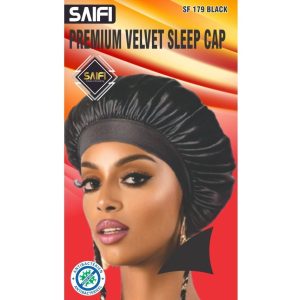 Premium Velvet Sleep Cap 179 Black XXXL