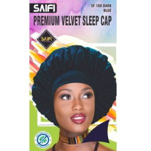 Premium Velvet Sleep Cap 180 Dark Blue XXXL
