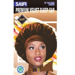 Premium Velvet Sleep Cap 180 Dark Brown XXXL