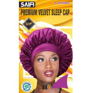 Premium Velvet Sleep Cap 180 Purple XXXL