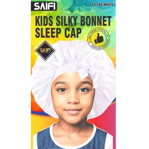 Kids Silky Shine Sleep Cap 190 White