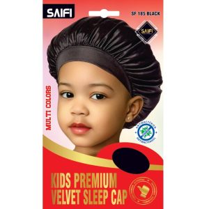 Kids Premium Velvet Sleep Cap 185 Black