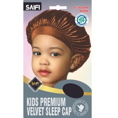 Kids Premium Velvet Sleep Cap 186 Dark Brown