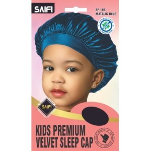 Kids Premium Velvet Sleep Cap 186 Metallic Blue