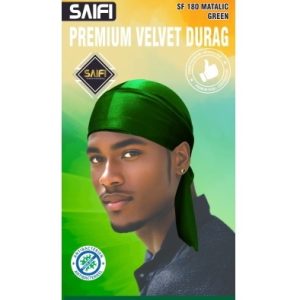 Premium Velvet Durag 182 Metallic Green