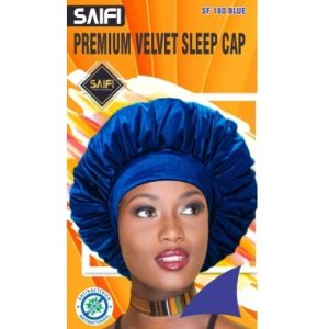 Premium Velvet Sleep Cap 180 Blue XXXL