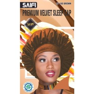 Premium Velvet Sleep Cap 180 Brown XXXL