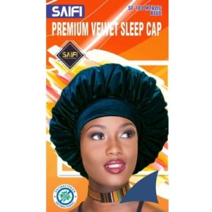 Premium Velvet Sleep Cap 180 Metallic Blue XXXL