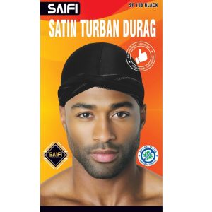 Satin Turban Durag 188 Black