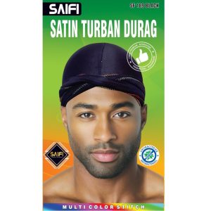 Satin Turban Durag 189 Black